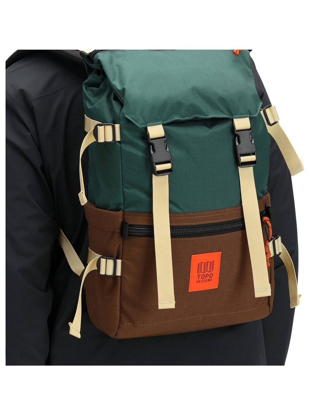 Topo Designs Rover Pack Classic 20L Backpack - Forest Green / Cocoa Brown - Picture 4 of 10